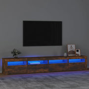 Mobile Porta TV con Luci LED-Mobile per TV-Credenza TV Rovere Fumo 240x35x40 cm 108689