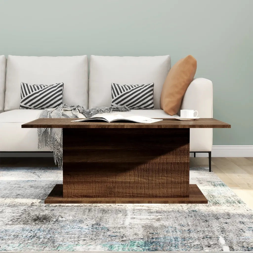 Tavolino da salotto | Tavolino da caff¨¨ | Tavolino da Soggiorno Rovere Marrone 102x55,5x40 cm in Truciolato
