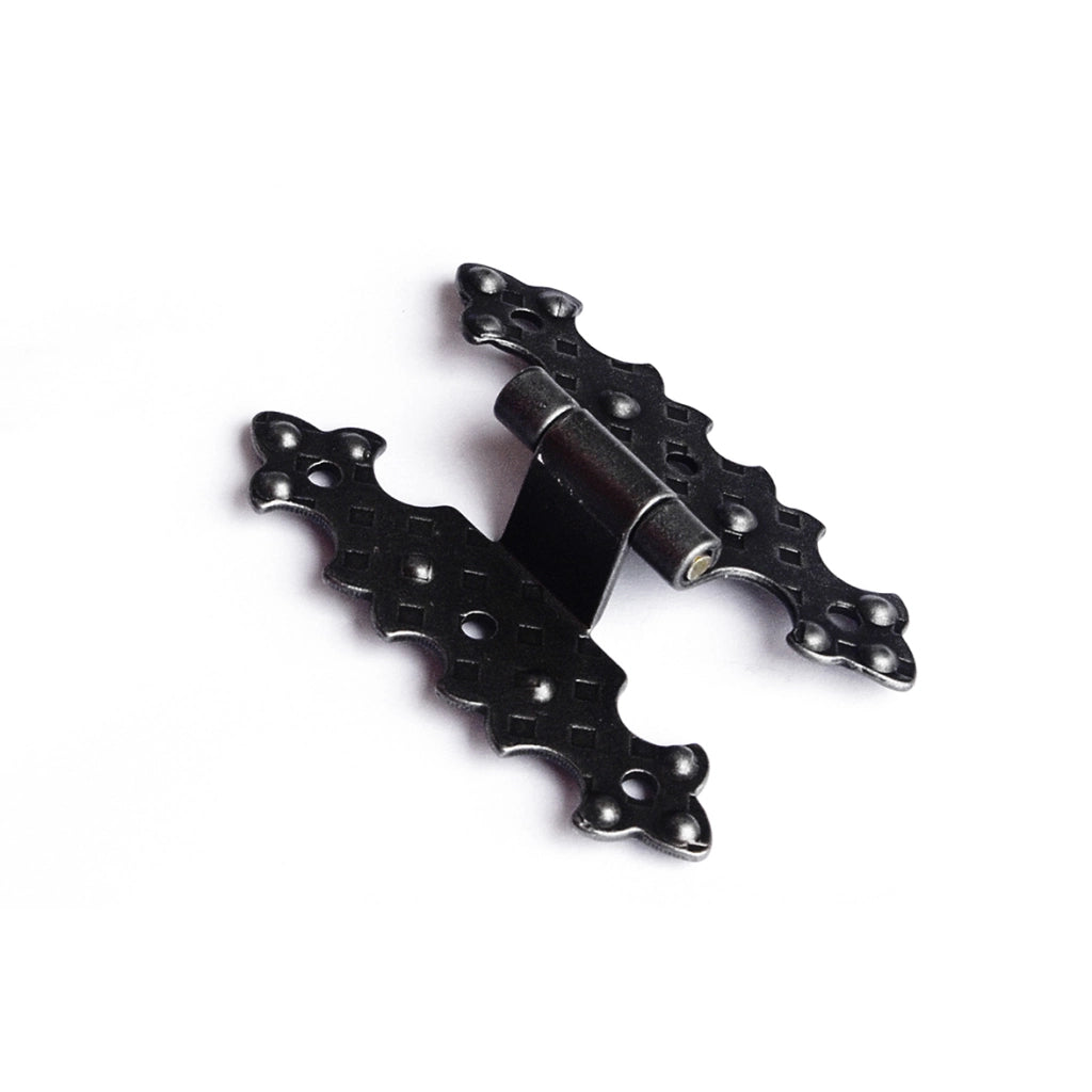 Cerniere rustiche in ferro martellato nero collo alto 40 x 68 mm.