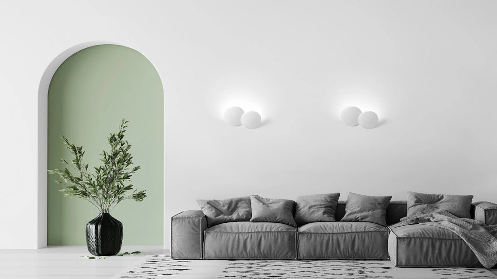 PATRA applique da parete 2 Luci attacco GX53 in gesso bianco 148cm