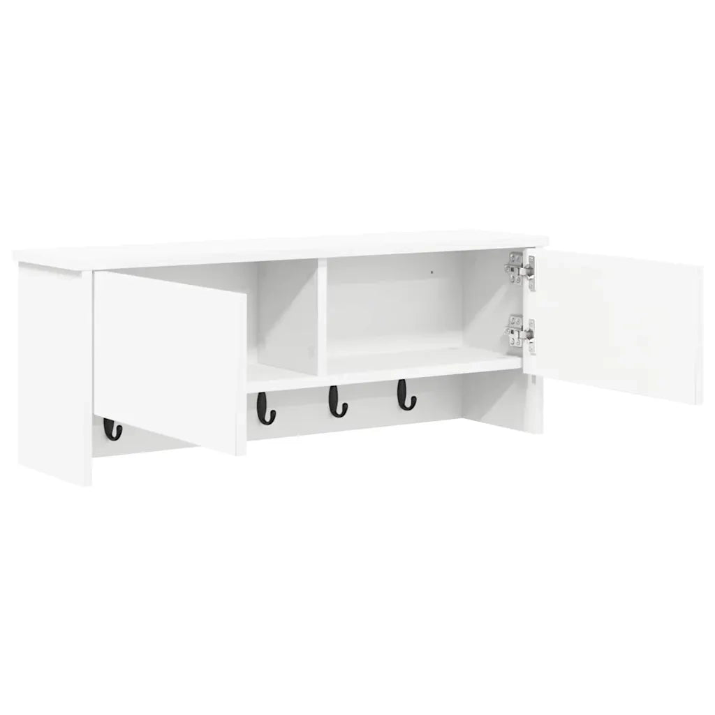 vidaXL Appendiabiti a muro Bianco 80 x 20 x 30 cm Legno multistrato