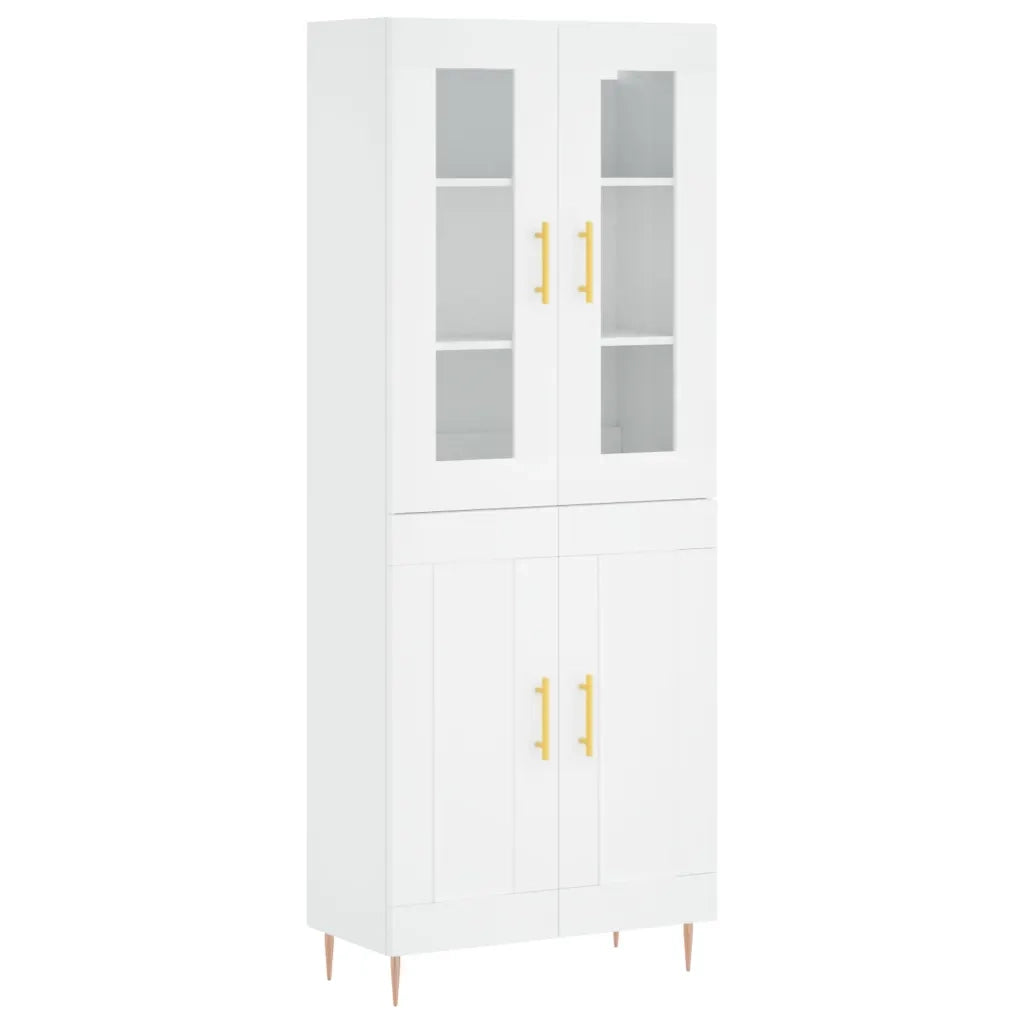 Credenza | Madia | Buffet da pranzo | Armadio da pranzo Bianca 69,5x34x180 cm in Legno Multistrato