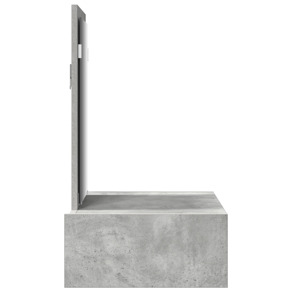 Tavolo da Toeletta a Muro Grigio Cemento 60x40x70 cm