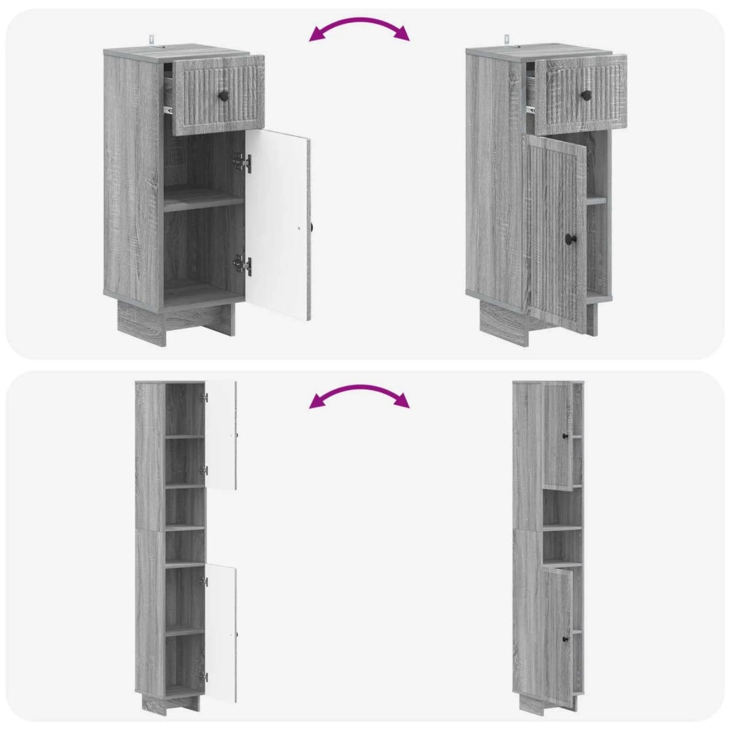 Set di armadietti da bagno in 3 pezzi EDE Legno ingegnerizzato 3417825