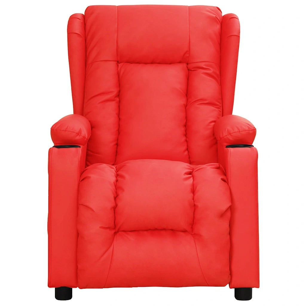 Divano Sedia-Poltrona Reclinabile Rossa in Similpelle 131835