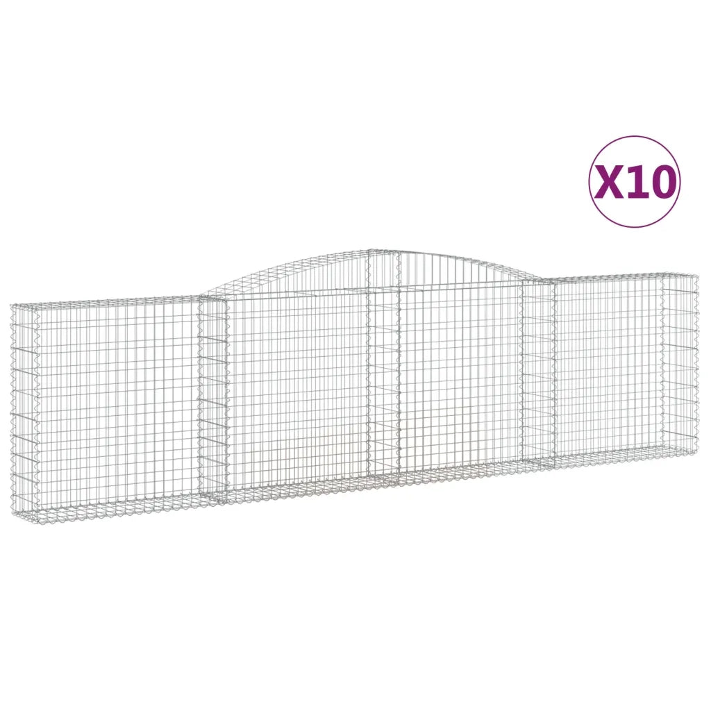 Cesti Gabbioni ad Arco 10 pz 400x30x100/120 cm Ferro Zincato 3146874