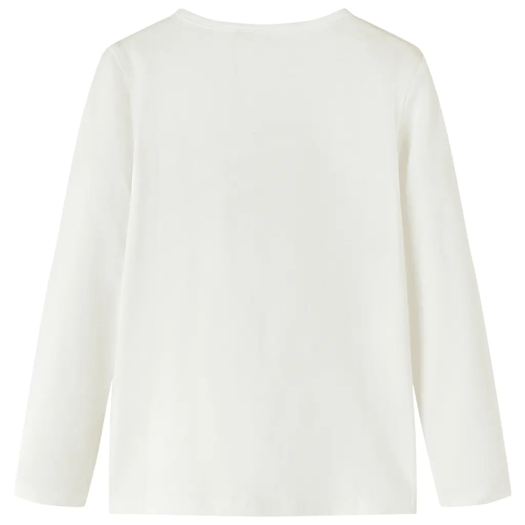 Maglietta da Bambina a Maniche Lunghe Ecru 116cod mxl 131955