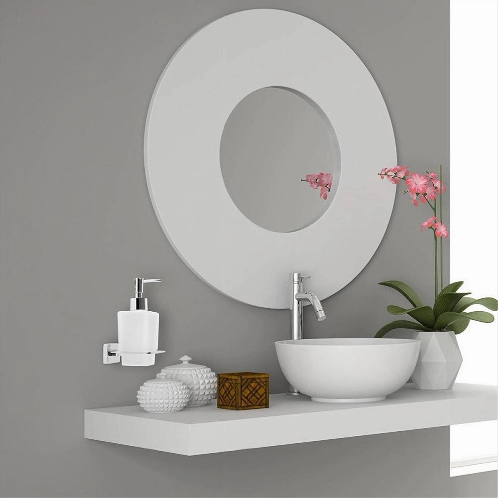 Trade Shop - Dispenser Sapone Cubico Da Muro In Acciaio Vetro Satinato 16cm Arredo Bagno 87215 -