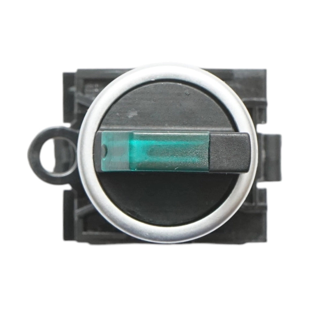 Selettore luminoso 220V AC LED verde con 2 posizioni 1NO+1NC, 10A/600V AC, 1A/250V DC LA42 Breckner Germany
