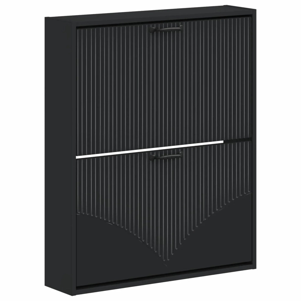 Mobiletto per Scarpe da Muro HOORN 71 x 17 x 86 cm Nero 897296