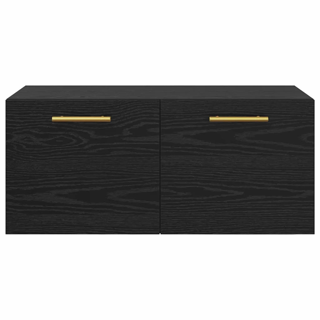 Armadietto a muro Rovere nero 80 x 36.5 x 35 cm