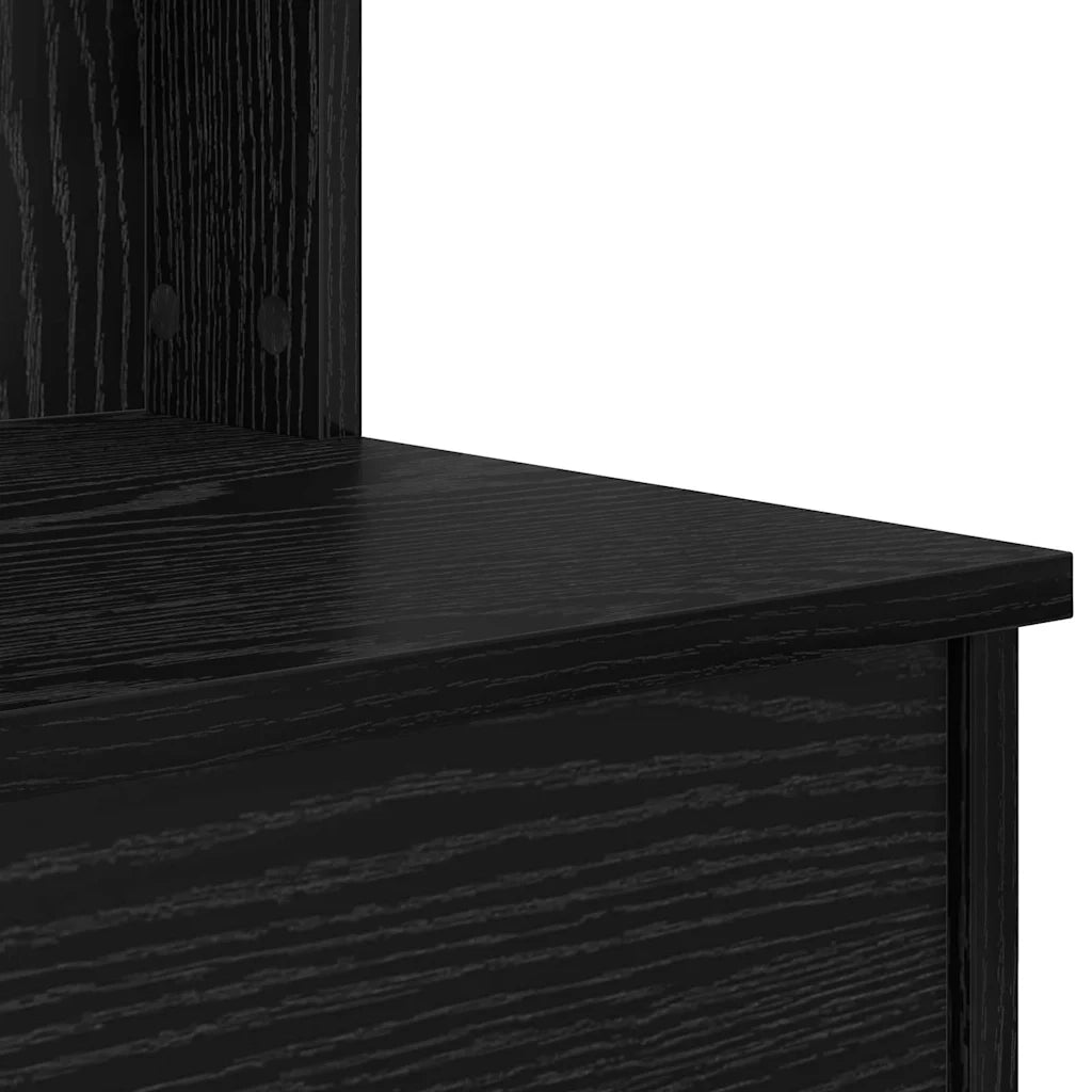 Toilette con Specchio con cassetto Rovere Nero 96 x 39 x 142 cm