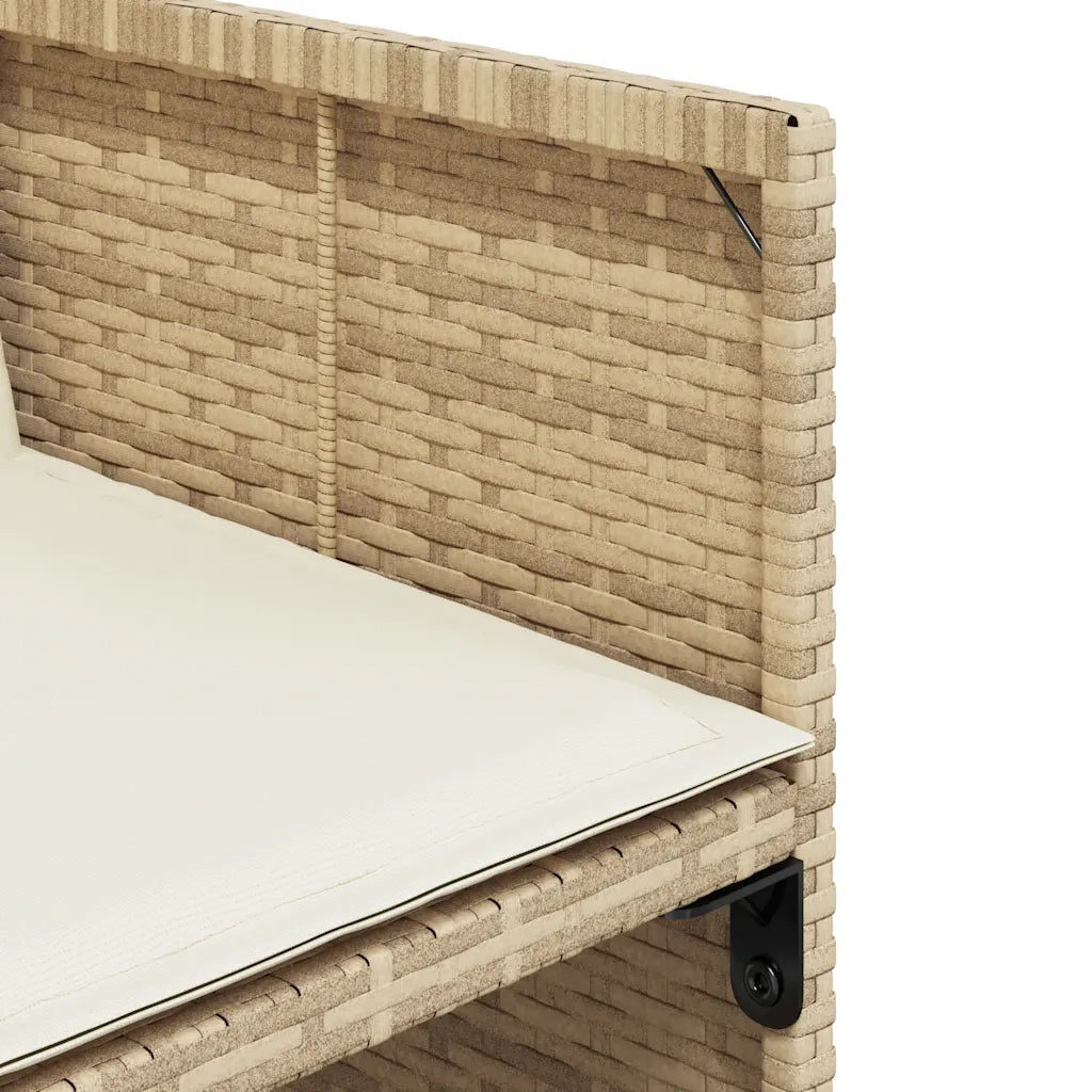 Set da Pranzo da Giardino 11 pz con Cuscini Beige in Polyrattan 3211210