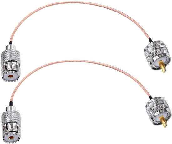 Cavo UHF RG316 SO239 cavo coassiale con connettore RF a bus 8 pollici PL259 ponte pigtail 50 ohm radio CB 2 pezzi