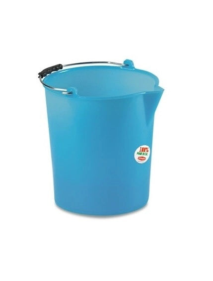 Secchio acqua in polietilene con becco e Manico 6 litri blu