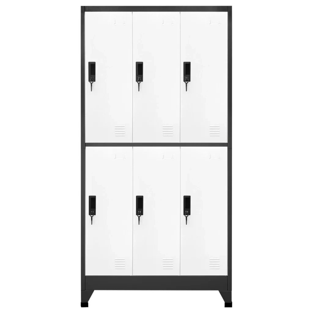 Armadietto con Serratura Antracite e Bianco 90x45x180cm Acciaio 339800