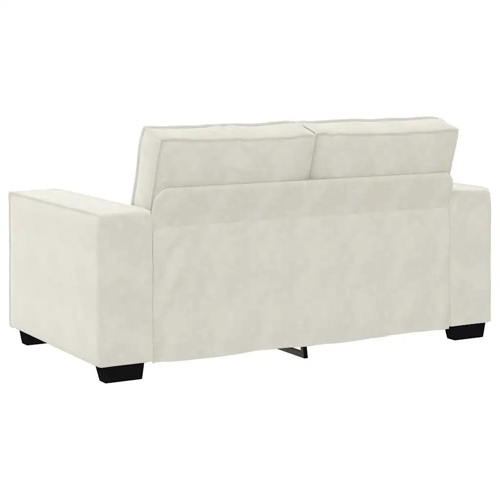 Divano a 2 Posti crema 160x78x84 cm in Velluto 4105018