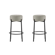 Set 2 Sgabelli Syd 41x41x67 cm in Tessuto Grigio Chiaro