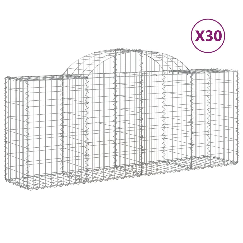 Cesti Gabbioni ad Arco 30 pz 200x50x80/100 cm Ferro Zincato 3146316