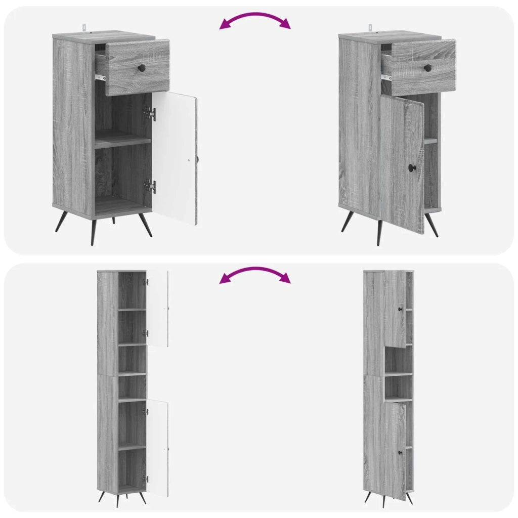 Set di armadietti da bagno in 3 pezzi BREDA 3417888