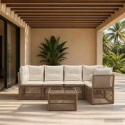 Set Divano da Giardino 6 pz Beige polyrattan 3434220