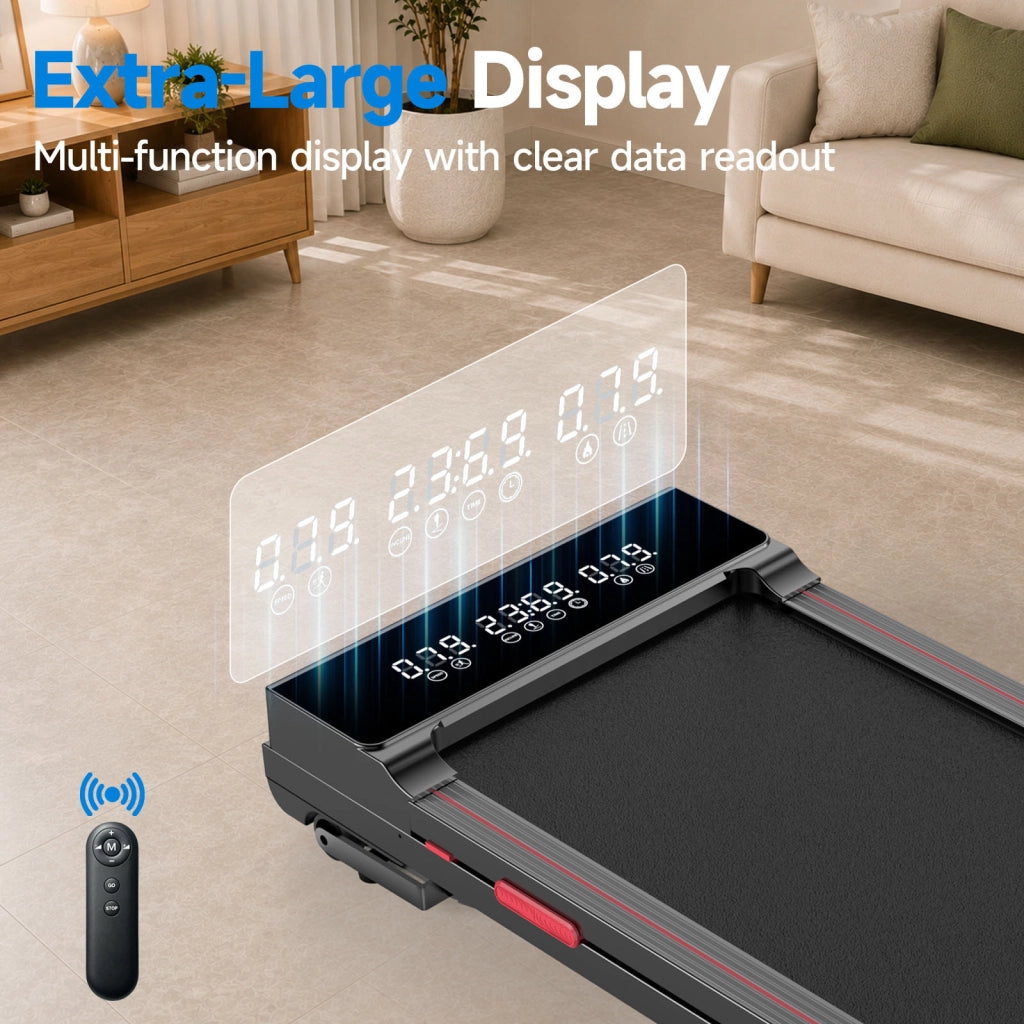 Tapis Roulant Salvaspazio con Pendenza Automatica 15%, Walking Pad da Scrivania Motore Senza Spazzole Silenzioso 2,5CV, 150kg, Telecomando e APP
