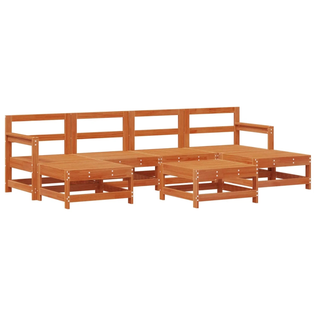 Set Lounge da Giardino 7 pcs Pino Marrone Cerato