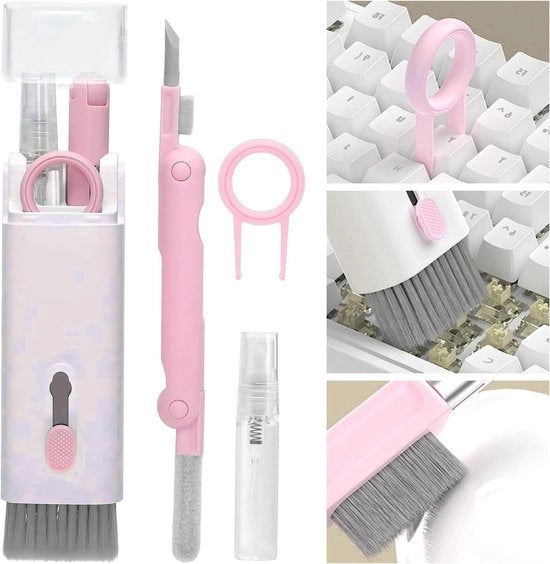 Set di Pulizia Tastiera 7-in-1 Set di Spazzole Multifunzionale Pulitore di Testa per Airpods - per Computer PC Headset