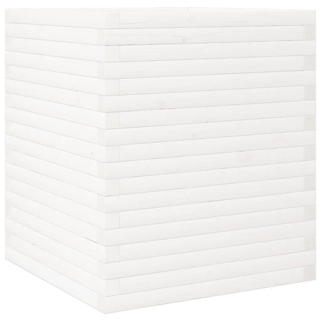 Fioriera da Giardino Bianca 60x60x68,5 m Legno Massello di Pino 3282470