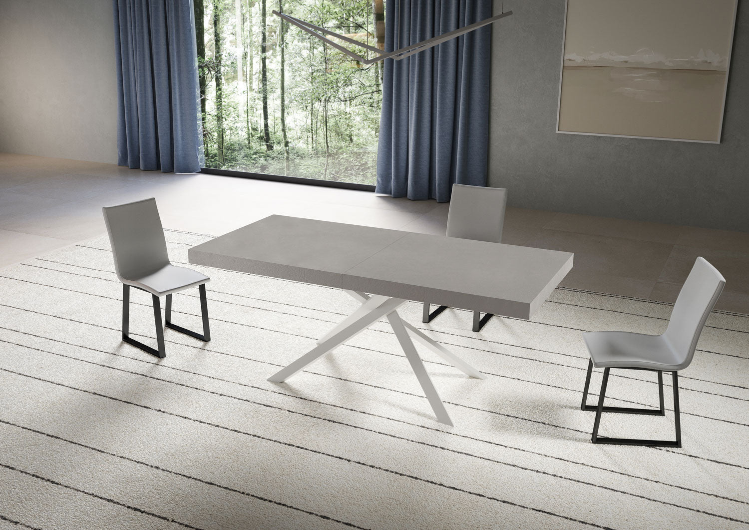 Tavolo Allungabile 200/460x90 cm Niket Cashmere Gambe Bianche