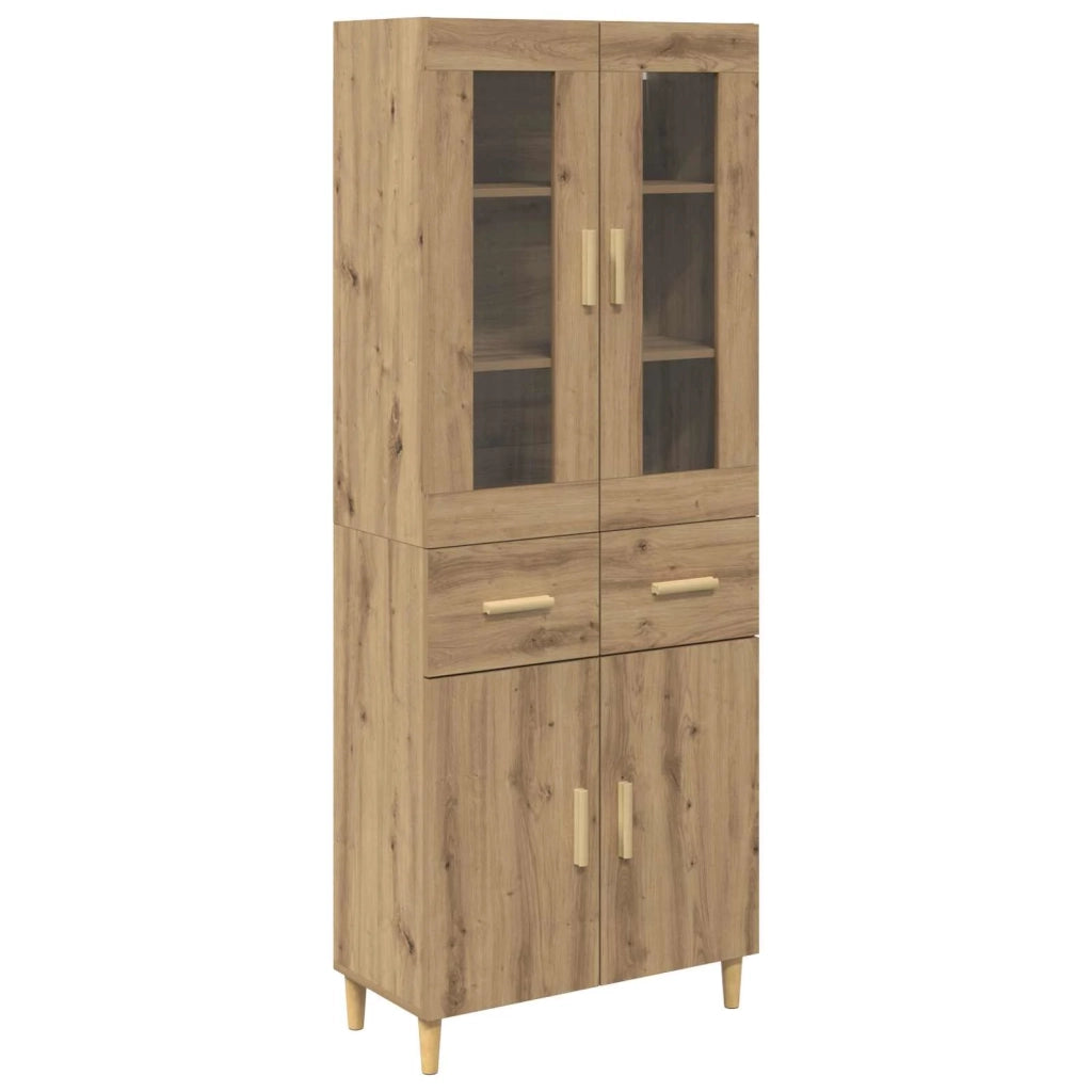 Credenza con Cassetto-Buffet-Armadio da cucina Rovere artigianale 69,5 x 34 x 180 cm 775658