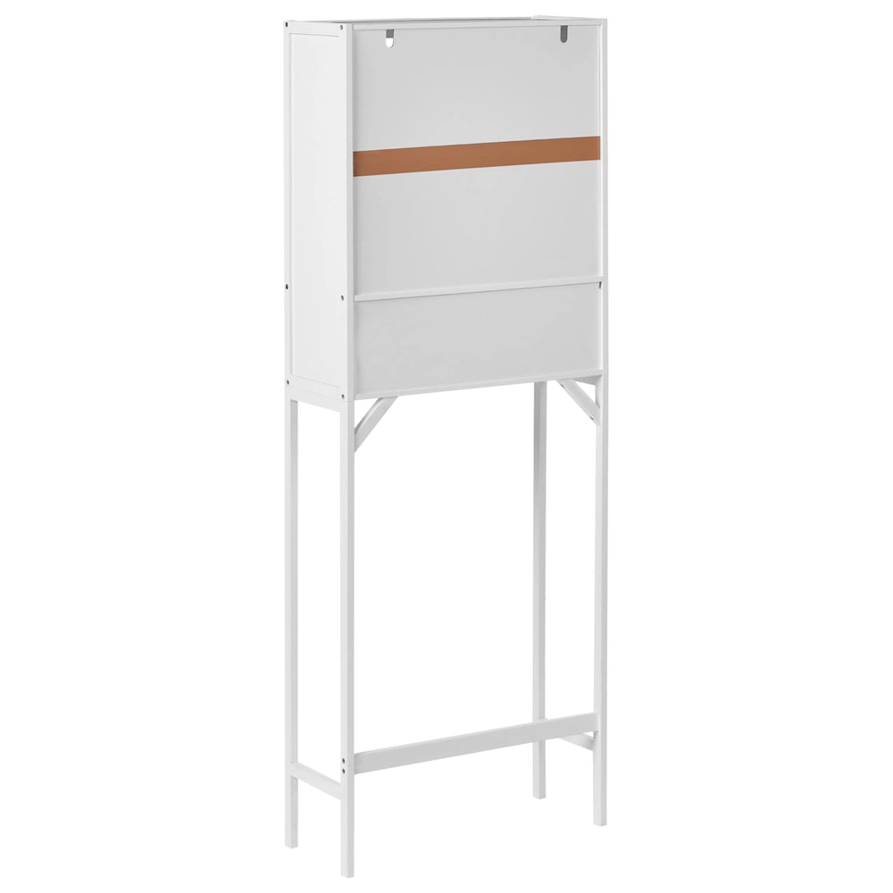 Mobile da bagno in bambù sopra la lavatrice bianco per il bagno Stile minimalista