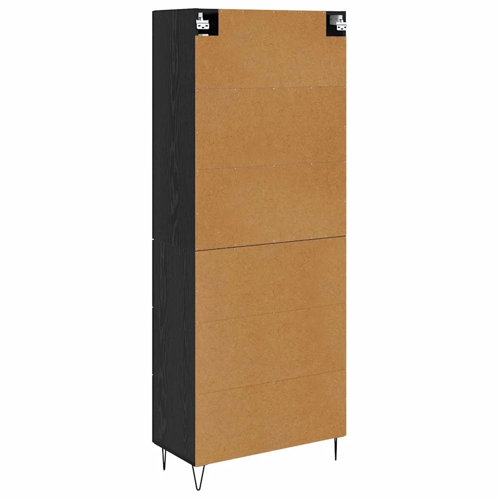 Credenza Rovere Nero 69,5 x 34 x 90 cm Legno multistrato 3402712