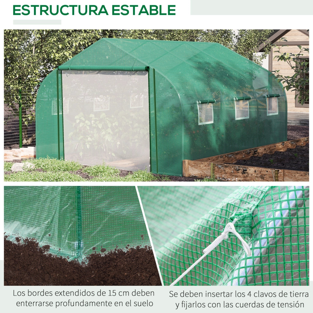 Serra Tunnel 3.5x3x2 m ¨C zephmum ¨C Verde Polietileno 140 g/m2