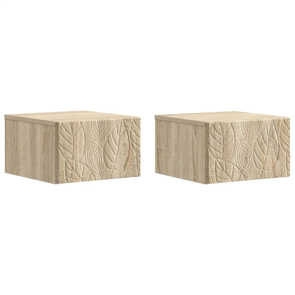 Mobiletto da notte a muro 2 pcs Rovere Sonoma 49 x 34,5 x 20 cm 898790