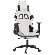 Sedia da Gaming | Sedia da e-sports con Poggiapiedi Bianco e Nero in Similpelle