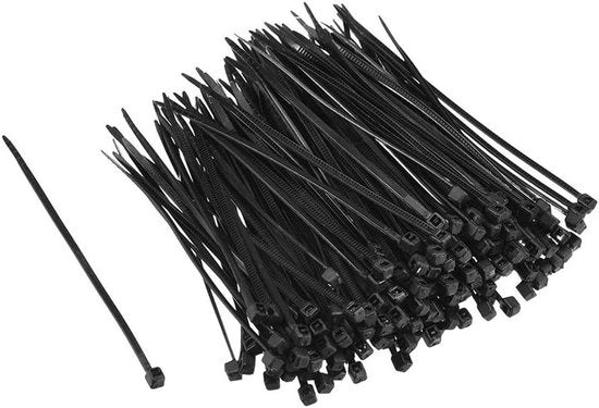 Cavi elettrici nylon autoadesivi da 300 unità - Sostituzione - 80 mm x 1,8 mm - Nero