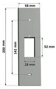 PLACCA 142MM IN ALLUMINIO OPACO CON PULSANTE COPRI AVVOLGITORE MOTORE TAPPARELLA