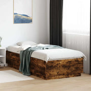 Giroletto-Struttura Letto Rovere Fumo 100x200 cm in Legno Multistrato 298025