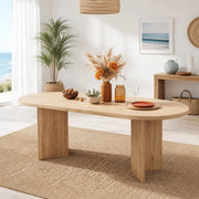 Tavolo da pranzo in MDF effetto rovere; piano da 18 mm; per 6-8 persone