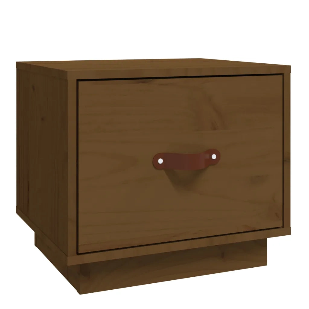 Comodino | Armadio da Notte | Mobiletto da notte ambra 40x34x35 cm in Legno Massello di Pino