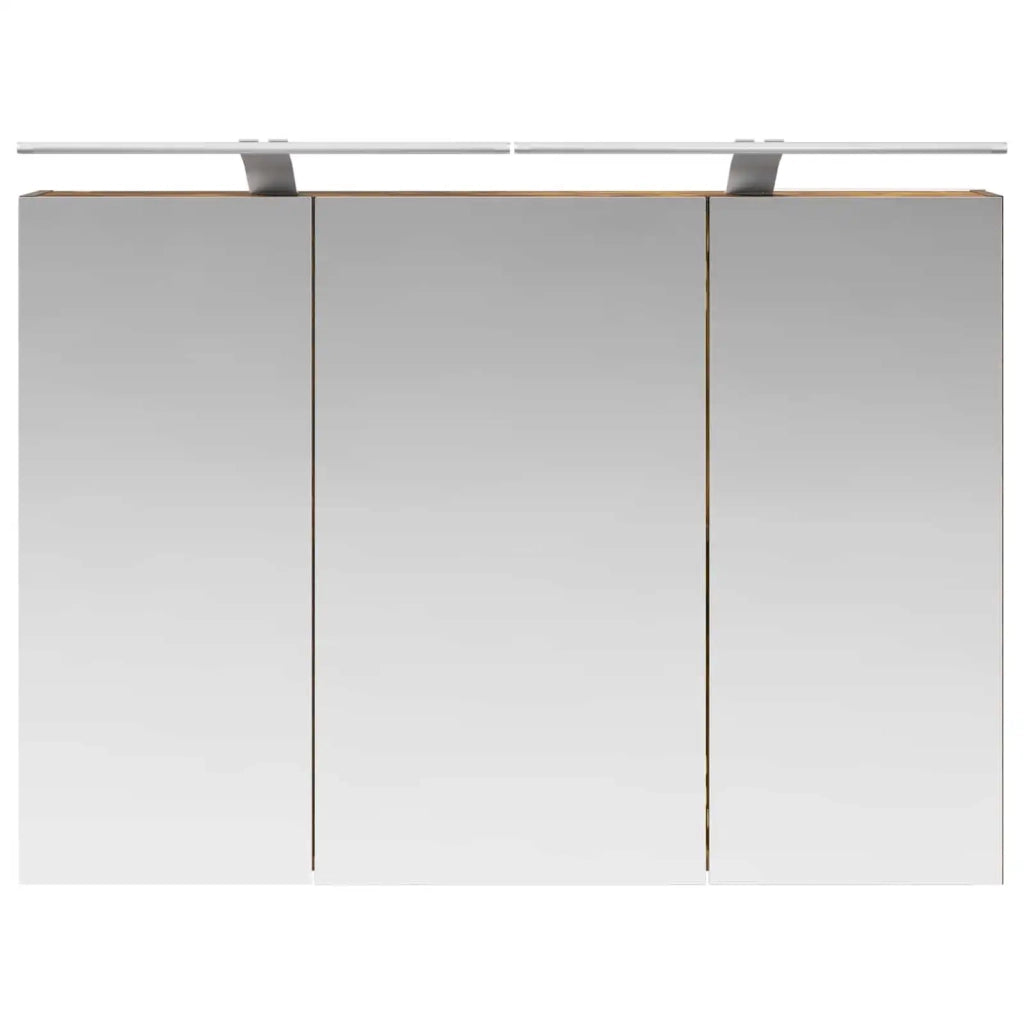 Mobiletto per specchio da bagno Rovere fumé 100 x 14,5 x 70 cm