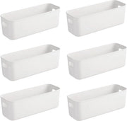 Cassetto di Stoccaggio 28c×10×11 cm - Scatola di Organizzazione in Plastica per Bagno-Cucina (Bianco)