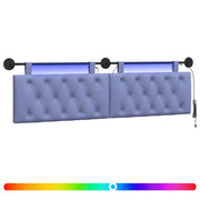 Testiera | Testata sospesa Con luce LED Blu jeans Tessuto
