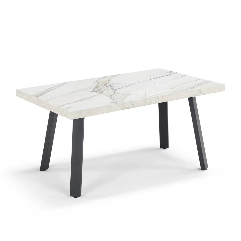Tavolo allungabile da pranzo Marmo di Carrara 160X90 modello MIRO’ fino a 260 CM per sala da pranzo, cucina e soggiorno, design moderno con top in melaminico