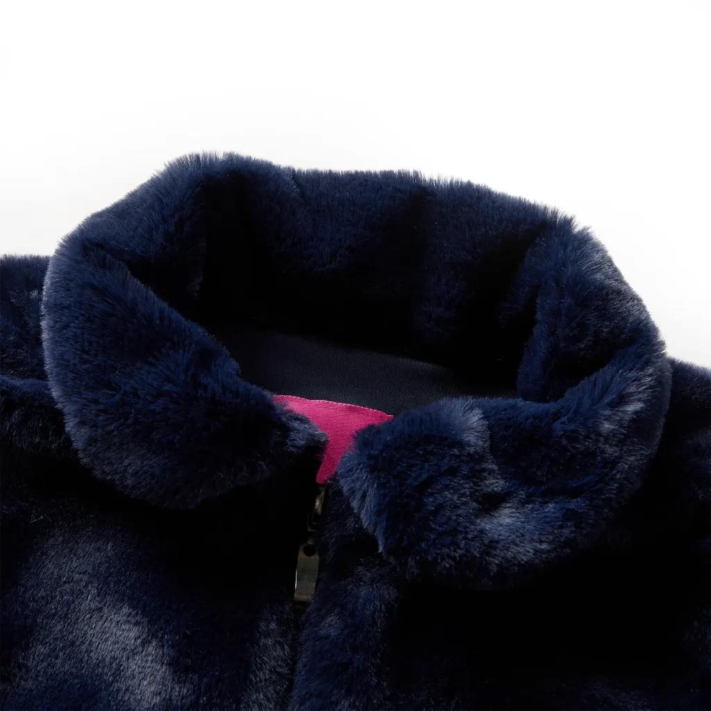 Cappotto per Bambini in Pelliccia Sintetica Blu Marino 128cod mxl 132077