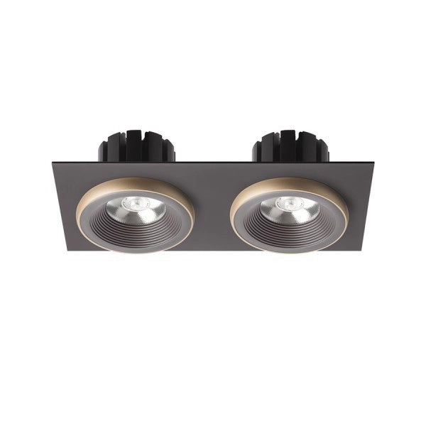 Faretto SHARM SQ II da incasso marrone/oro perlato 230V LED 2x10W 24° 3000K