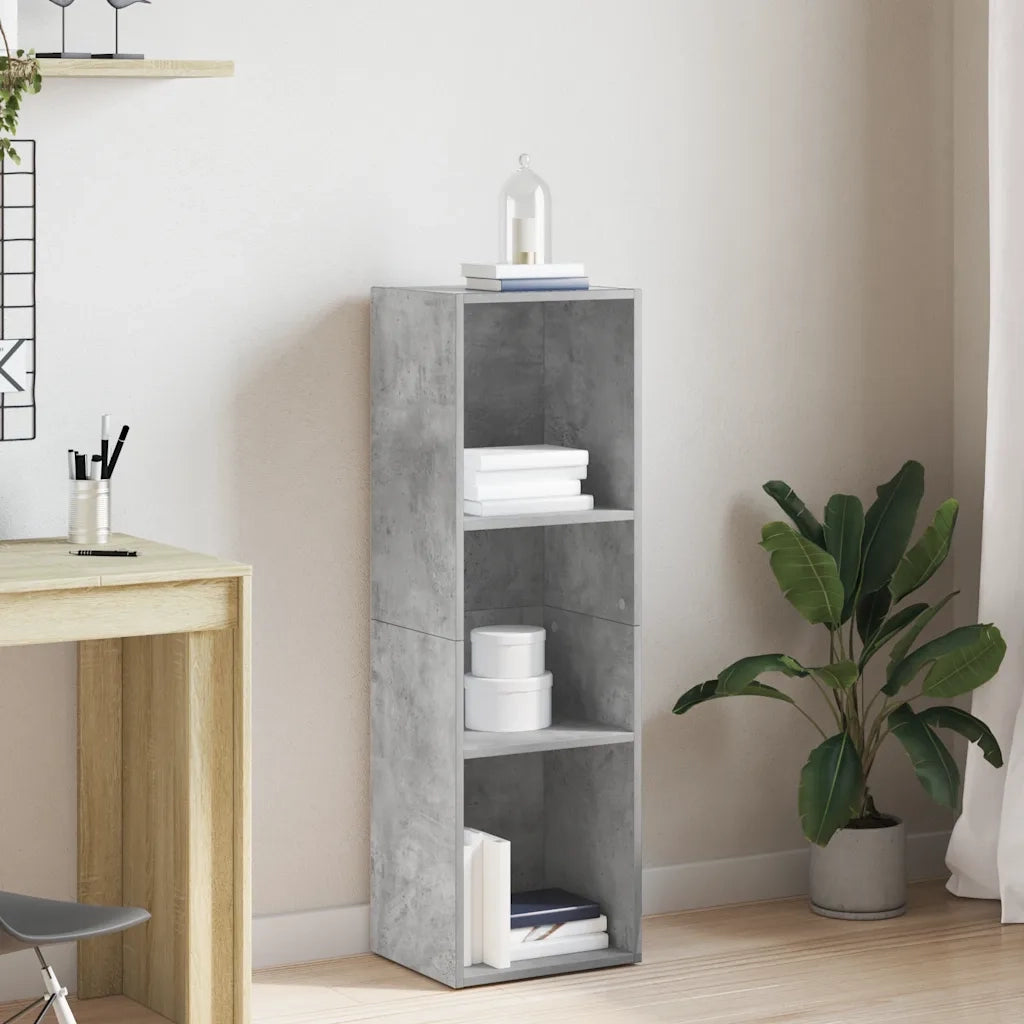 Libreria-Mobile TV Grigio Cemento 36x30x114cm Legno Multistrato