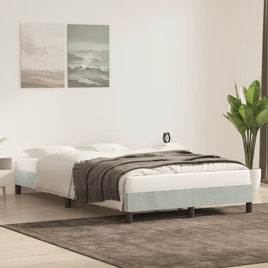 vidaXL Giroletto senza Materasso Grigio Chiaro 120x210 cm Velluto
