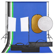 Kit per studio fotografico con illuminazione fondale e riflettore nero 02_0042462